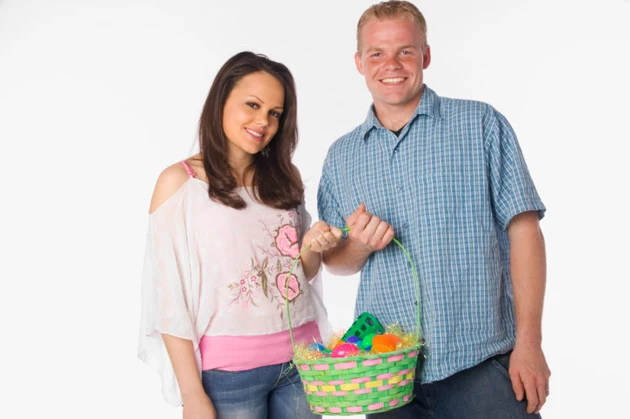 Couple holding Easter basket